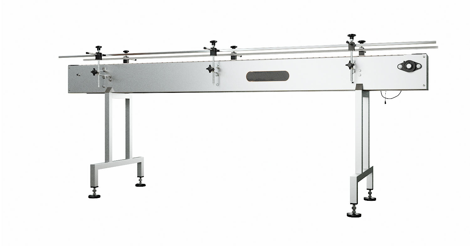 7.5"W Inline Conveyor with Plastic Table Top Belt - 12ft L