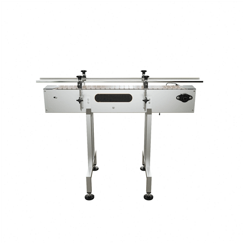Inline Conveyor with Plastic Table Top Belt 4.5"W - With CrossBar & EndPlates