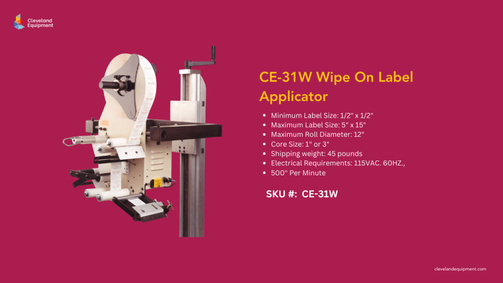 CE-31W wipe on label applicator for U.S. packaging production lines