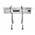 7.5"W Inline Conveyor with Plastic Table Top Belt - 4ft L