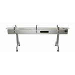 Inline Conveyor with Plastic Table Top Belt 4.5"W - With CrossBar & EndPlates